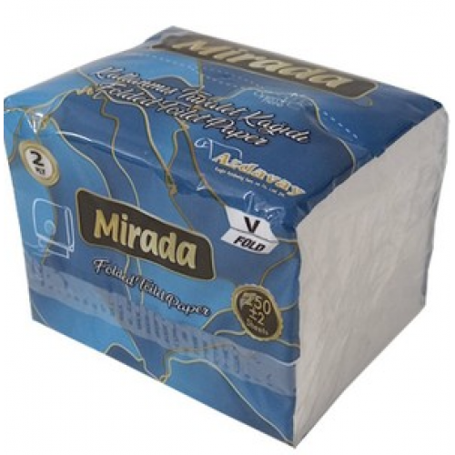 MİRADA V KATLAMA TUVALET KAĞIDI 11X18 CM 24'LÜ PAKET MİRADA V KATLAMA TUVALET KAĞIDI 11X18 CM 24'LÜ PAKET