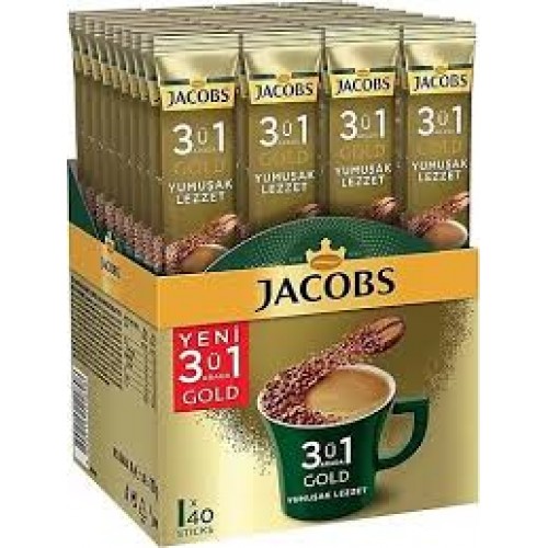 JACOBS GOLD 3'Ü 1 ARADA YUMUŞAK LEZZET 40 x 18 gr JACOBS GOLD 3'Ü 1 ARADA YUMUŞAK LEZZET 40 x 18 gr