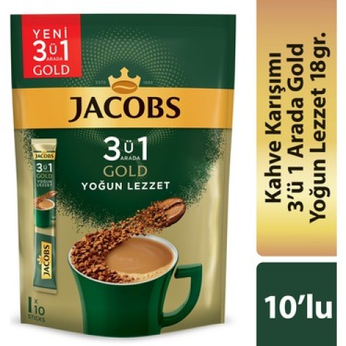 3'ü 1 ARADA JACOBS GOLD YOĞUN LEZZET 10 x 16 gr 3'ü 1 ARADA JACOBS GOLD YOĞUN LEZZET 10 x 16 gr
