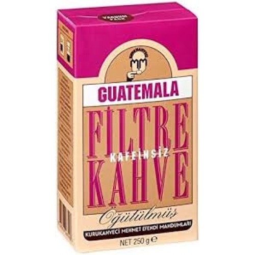 MEHMET EFENDİ FİLTRE KAHVE KAFEİNSİZ GUETAMALA 250 GR FOLYO ÖĞÜTÜLMÜŞ MEHMET EFENDİ FİLTRE KAHVE KAFEİNSİZ GUETAMALA 250 GR FOLYO ÖĞÜTÜLMÜŞ