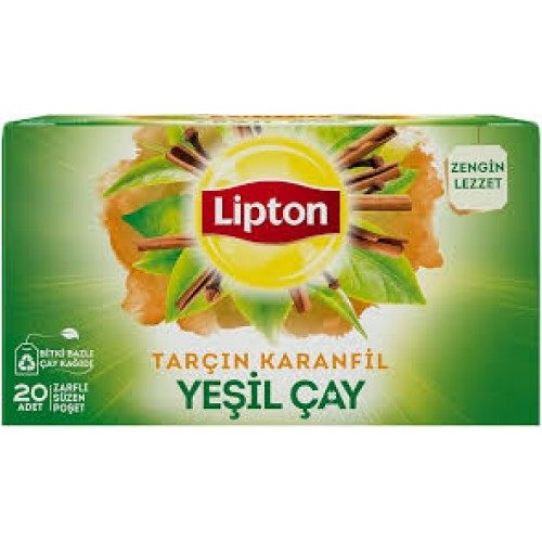 LİPTON YEŞİL ÇAY KARANFİL TARÇIN BARDAK BİTKİ ÇAYI 20'li LİPTON YEŞİL ÇAY KARANFİL TARÇIN BARDAK BİTKİ ÇAYI 20'li