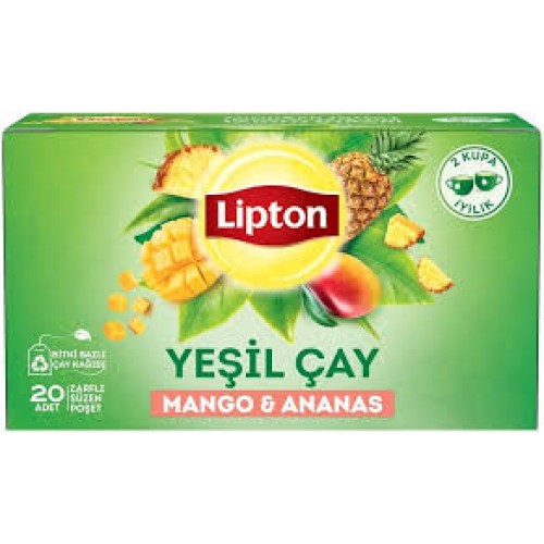 LİPTON YEŞİL ÇAY MANGO ANANAS BARDAK BİTKİ ÇAYI 20'li LİPTON YEŞİL ÇAY MANGO ANANAS BARDAK BİTKİ ÇAYI 20'li