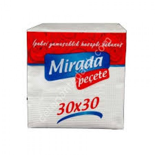 MİRADA KARE PEÇETE 30 CM 100 YAPRAK X 24 PAKET MİRADA KARE PEÇETE 30 CM 100 YAPRAK X 24 PAKET