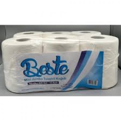 BESTE MİNİ JUMBO TUVALET KAĞIDI 3 KG 12 ADET BESTE MİNİ JUMBO TUVALET KAĞIDI 3 KG 12 ADET